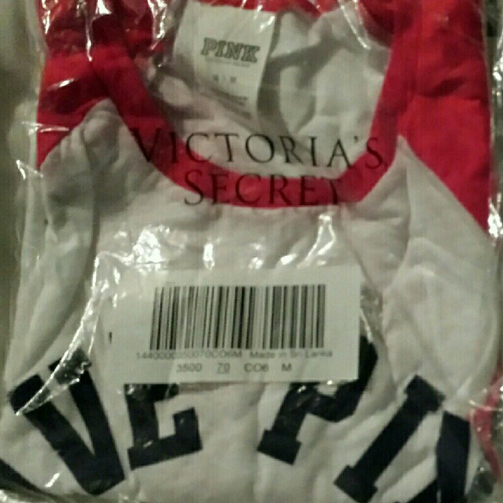 NEW, VS PINK RAGLAN / BASEBALL 3 / 4 SLEEVES TEE S